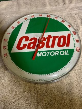 12” Castrol Gas Oil Advertising Thermometer Sign