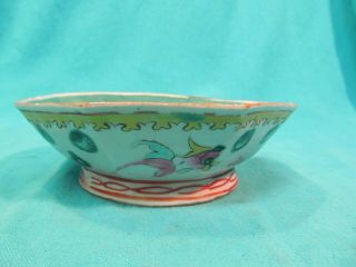 6 3/8 " Antique Chinese Porcelain Pottery Rice Bowl With Koi Fish