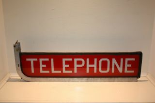 Glass Telephone Sign With Bracket