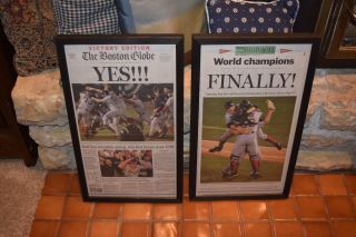 Vintage 2004 Boston Red Sox Framed Newspaper World Series Champions 1st Pennant