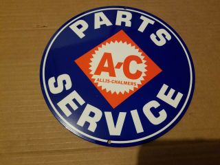 Allis Chalmers Parts Service Thick Metal Sign Made Usa Farm Tractor Barn Art