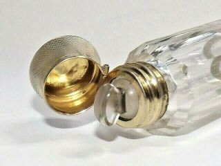 ANTIQUE 19th CENTURY FRENCH SOLID SILVER GILT GLASS DOUBLE SCENT BOTTLE c1880 3