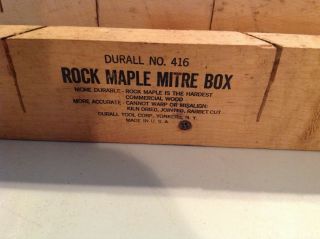 Vintage DURALL No.  416 Rock Maple Mitre Box Made In USA - Yonkers,  York 2