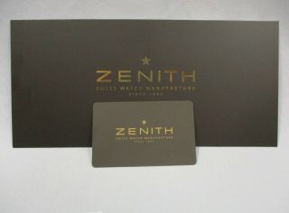 Open/blank Zenith Swiss Watch Registration Coupon & Temporary Card Set