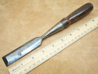 Old Carpenter Tools Vintage Stanley 1” Bevel Edged Socket Chisel