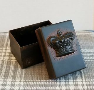 Jan Barboglio Rustic Iron Trinket Keepsake Lidded Box With Crown