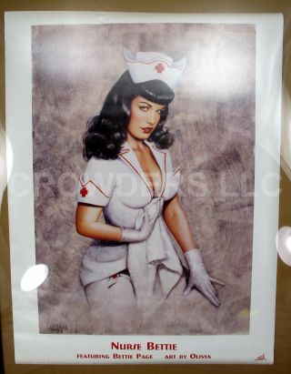 Nurse Bettie Page By Olivia De Berardinis Poster 0201 22.  5x30 " Ozone Production