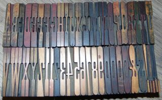 Vintage Wood Letterpress Print Type Block Tall Skinny Alphabet 2 " Tall
