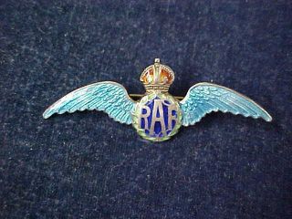 Orig Ww2 Raf Sweetheart Pilots Wing " Sterling " & Enamel Royal Air Force