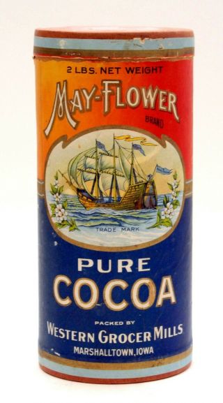 Mayflower Brand Cocoa Cardboard Container Box,  Marshalltown,  Iowa