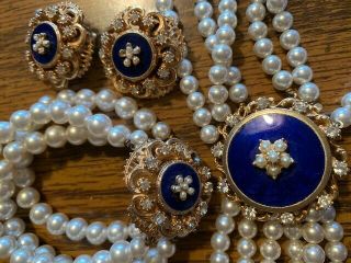 Vintage Florenza 3 Piece Set,  Necklace,  Bracelet And Clip Earrings