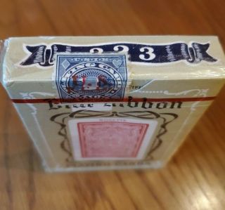 1940 - 1965 Vintage Blue Ribbon 323 Playing Cards Tax Stamp Russell Rosette 3