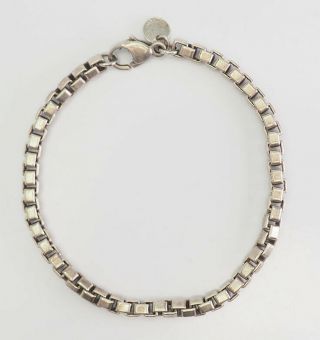 Rare Vintage Sterling Silver Tiffany & Co.  Box Chain Bracelet