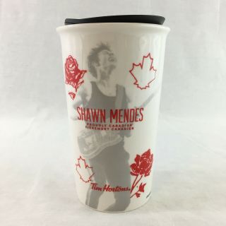 Shawn Mendes X Tim Hortons Collectible Ceramic Tumbler Mug With Lid White 10 Oz