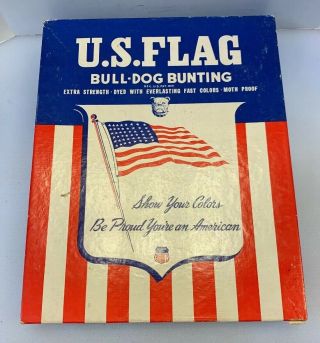 48 Star Us American Flag Bull Dog Bunting 3 X 5 Martin’s Flag Dettras Vintage