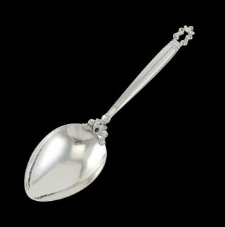 Antique 1930s Danish 925 Sterling Silver Georg Jensen Acorn Serving Spoon 9 "
