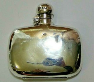 Antique James Dixon & Sons Sterling Silver Small Spirit Flask,  Hip Flask,  19th C