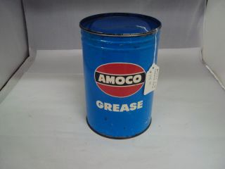 VINTAGE ADVERTISING 5 LB AMOCO GREASE CAN X - 932 3