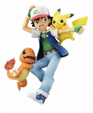 G.  E.  M.  Pokemon Ash & Pikachu & Charmander Satoshi Hitokage Figure