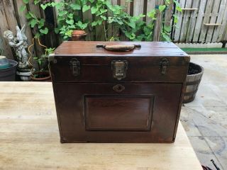 H.  Gerstner & Sons 11 Drawers Vintage Machinist Tool Chest Wood Toolbox 1940s