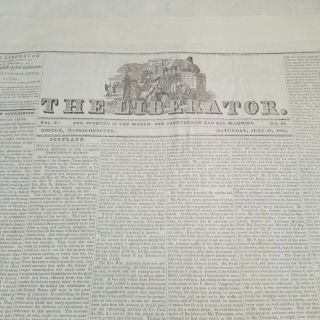 1835 The Liberator Anti - Slavery Newspaper Boston Mass.  Garrison & Knapp