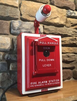 Gamewell Fire Alarm Pull Station Box Advertising Sign - Man Cave Firemen 