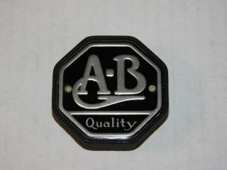 Vintage Ab Allen Bradley Advertising Metal Promo Paperweight Company Logo Emblem