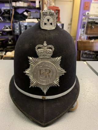 Vintage Sussex Police British English Bobby Helmet Hat