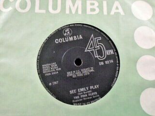 Pink Floyd " See Emily Play " Or.  Uk Columbia Ex Cond.  In Or.  Sl.