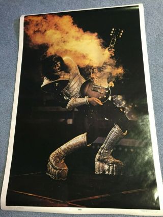 Kiss Vintage Ace Frehley Smoking Guitar Poster - 1977