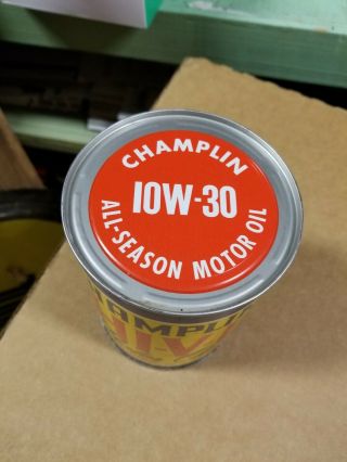 Champlin HI - V - I 1 Quart Metal Motor Oil Can Man Cave 3