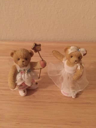 2 Cherished Teddies April Figurine Teddie Twirls Ballerina And Little Twinkles