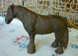 Antique Early 20th Century Cast Iron Work Horse Door Stop Toy Figurine 2.  5 Lbs