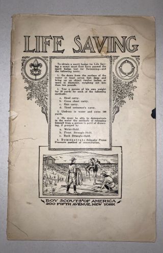 Boy Scout Merit Badge Book Life Saving