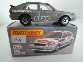 Vintage Matchbox Superfast No.  25g Audi Quattro Issued 1982 - 83