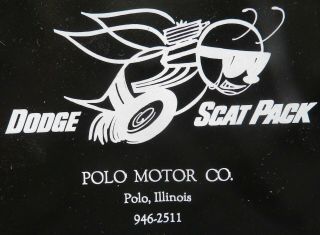 68 DODGE SCAT PACK TRASH BAG BLACK CHARGER DART BE DEALER PROMO NOS MOPAR 2