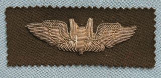 Wwii Silver Bullion U.  S.  Army Air Force Aerial Gunner Wings,  High Relief