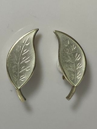 David Anderson Norway Vintage 1950’s Sterling Silver& Guilloche Enamel Earrings
