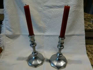 Matching Stieff Pewter Candle Holders Williamsburg Cw30 Candlesticks