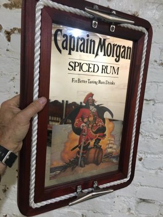 Captain Morgan Spiced Rum Vintage Nautical Bar Mirror -