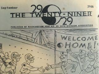 Wwii News,  29th Division Association,  Twenty - Niners,  Blue And Grey,  1946