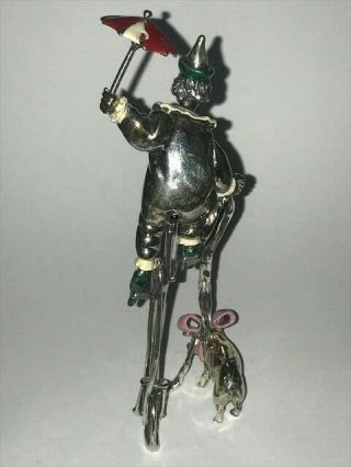 Sorini Sterling Silver & Enamel Clown Figure 3 3