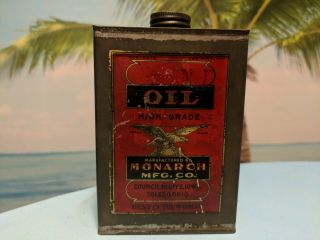 Vintage Oil Monarch Manufacturing Co Council Bluffs Tolefo,  Ohio One Pint