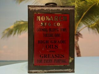 Vintage Oil Monarch Manufacturing Co Council Bluffs Tolefo,  Ohio ONE PINT 2