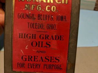 Vintage Oil Monarch Manufacturing Co Council Bluffs Tolefo,  Ohio ONE PINT 3