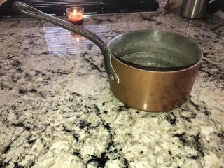 Hand Hammered Copper Pot - 8 1/2 " Heavy Gauge Made In France Mauviel