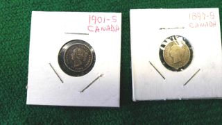 Canadian Silver Dimes 1897s And 1901s