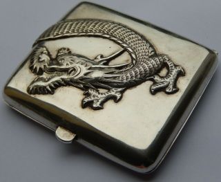 Fine Antique Chinese Export Solid Silver Cigarette Case Cumshing Cum Shing C1890