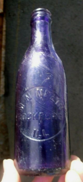 Purple Strait Side Coca - Cola M.  N.  Nelin Rockford,  Il 1910 
