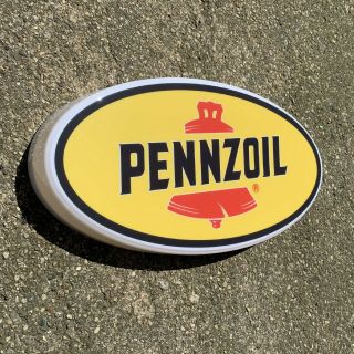 Pennzoil Led Illuminated Light Up Garage Sign Petrol Gasoline Car Logo Nascar